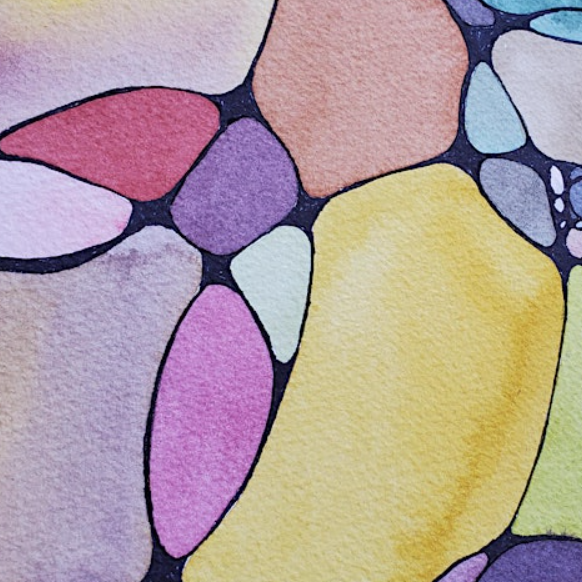 Neurographic Art-Inspired Watercolor